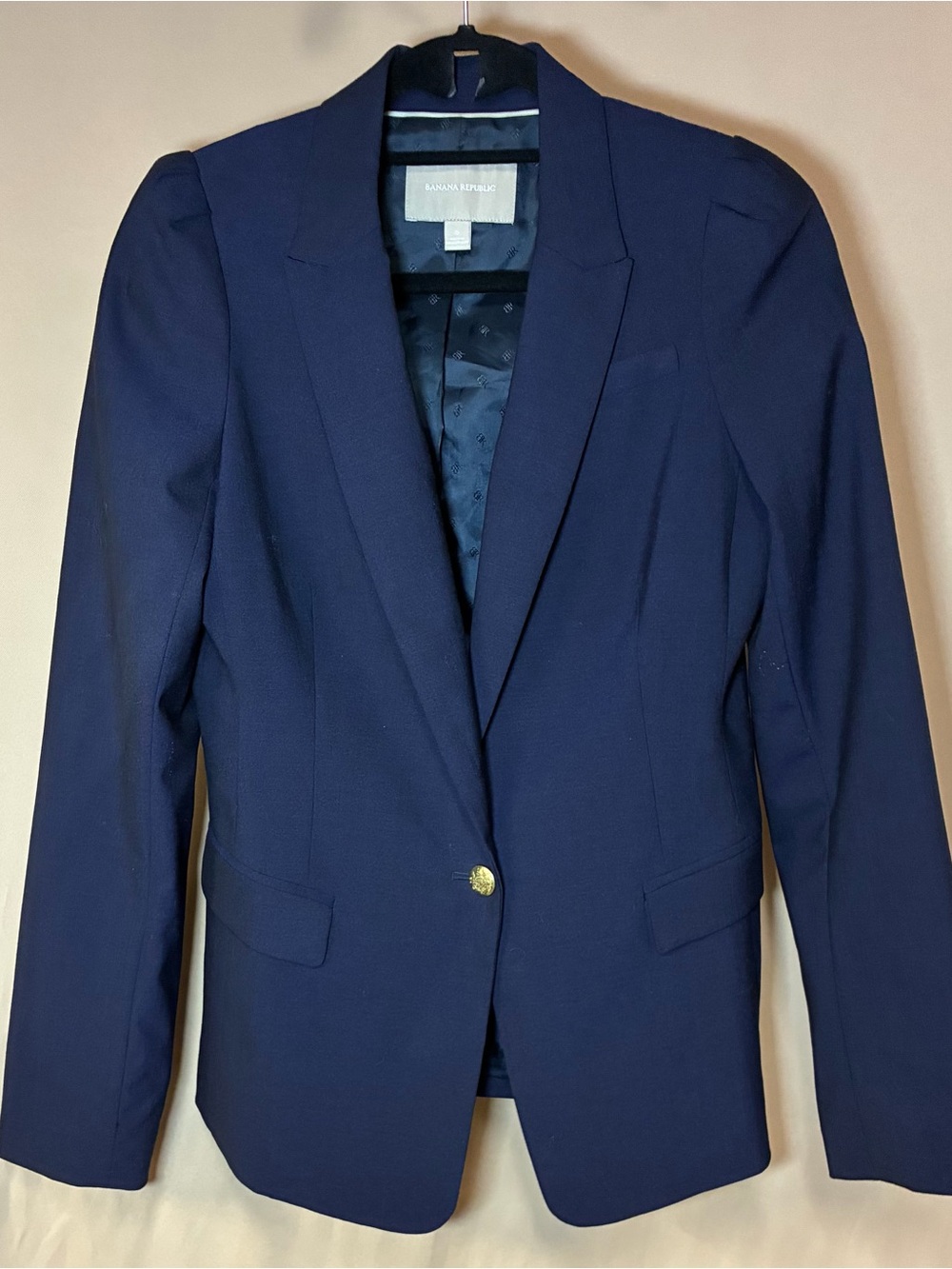 Banana Republic Navy Single-Button Blazer